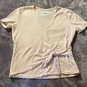 Pink tie front Old Navy top